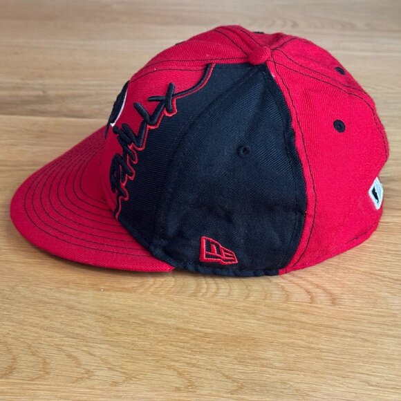 NEW ERA MLB Philly Phillies 100% Wool Baseball Hat, Logo Patch, Red/Black, 7 1/8 - Picture 5 of 16